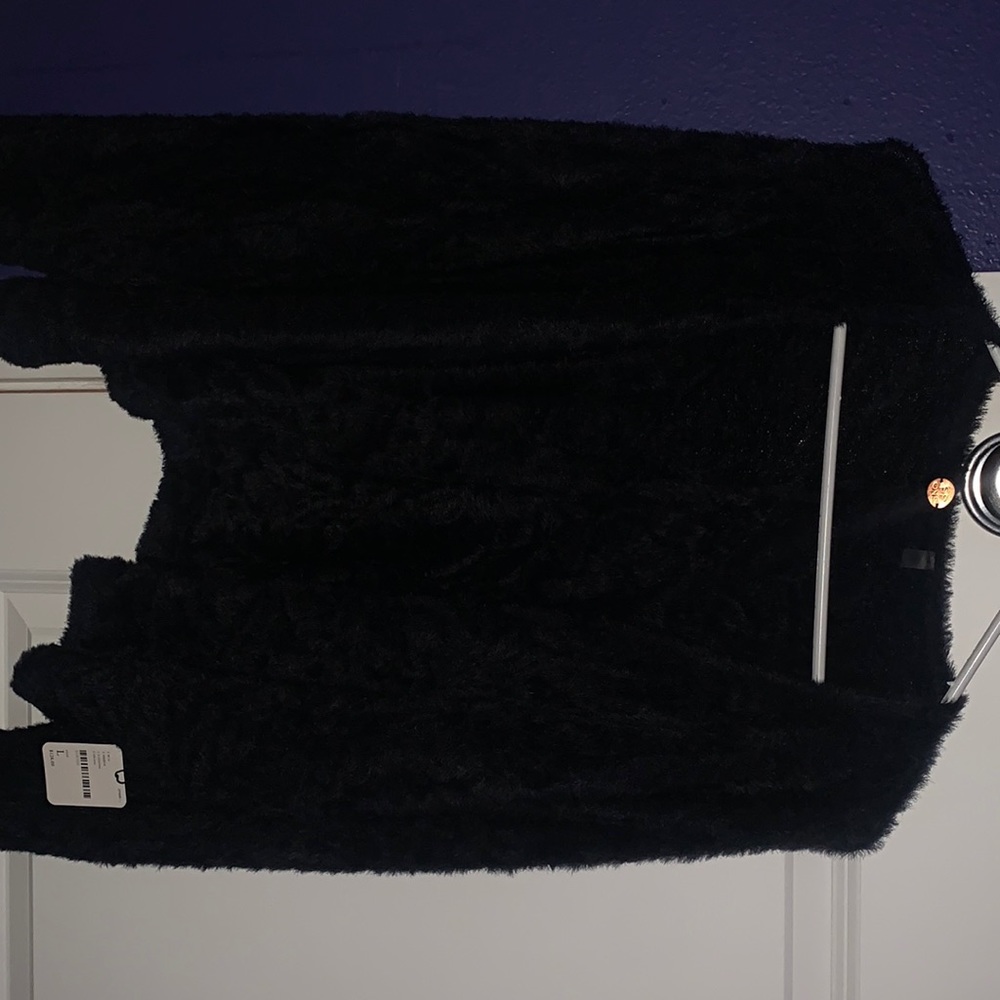Black fuzzy free people cardigan